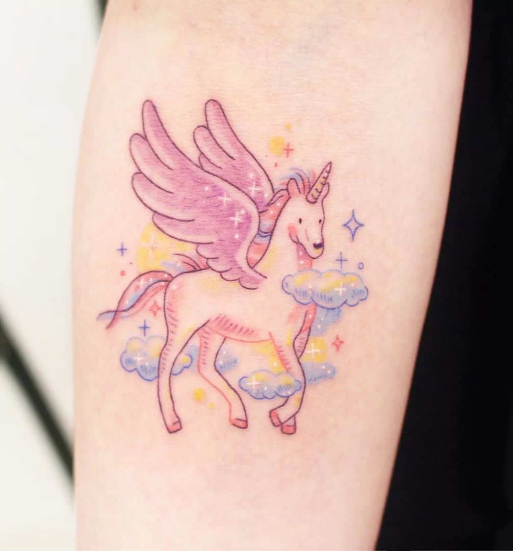 精致梦幻的彩色少女系纹身图片9张