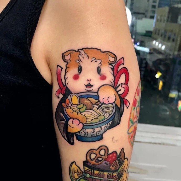 好看的一组彩色迷你纹身图片