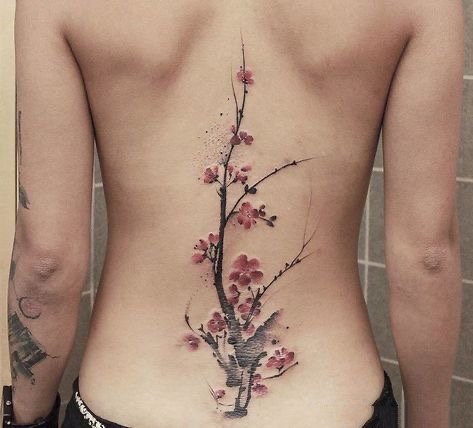 一组别致美丽的梅花纹身图片