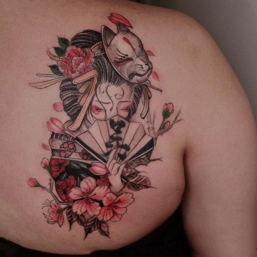 很秀气的一组艺伎纹身图片