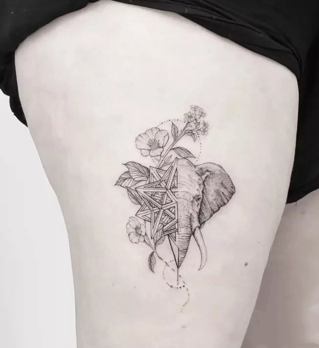 酷女孩专属黑白纹身图片9张