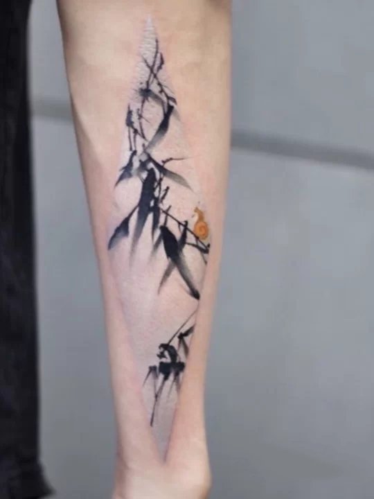 9张好看的水墨纹身图片