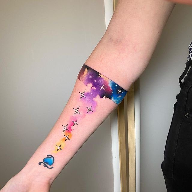 一组色彩鲜明的水彩纹身图片