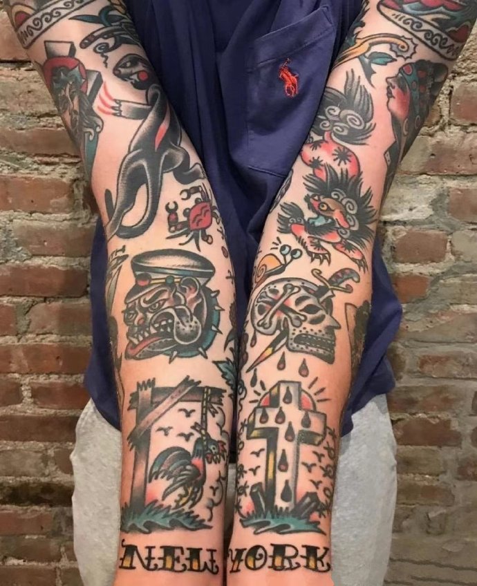 一组适合手臂腿部的oldschool纹身图片