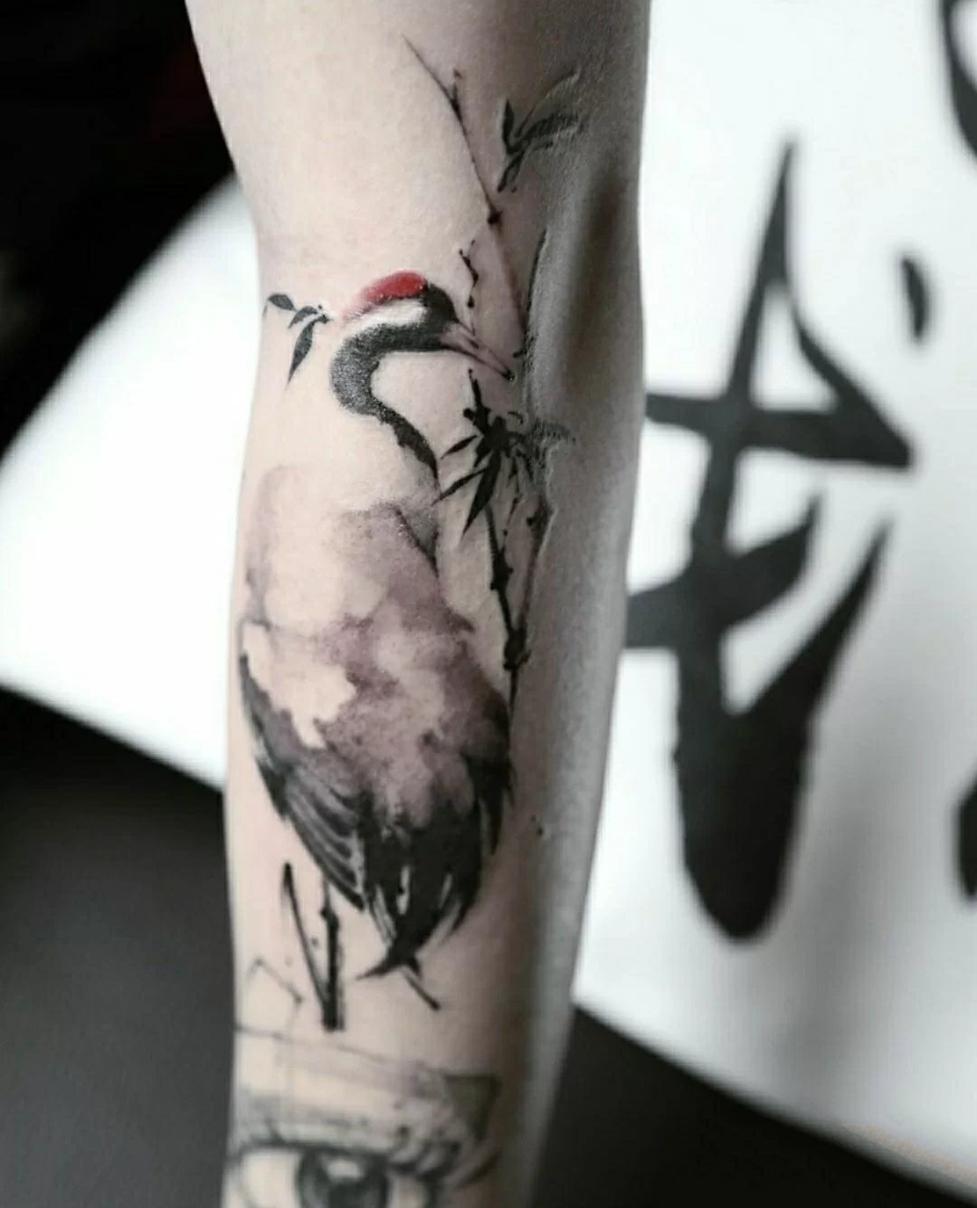 随意洒脱的水墨纹身图片9张