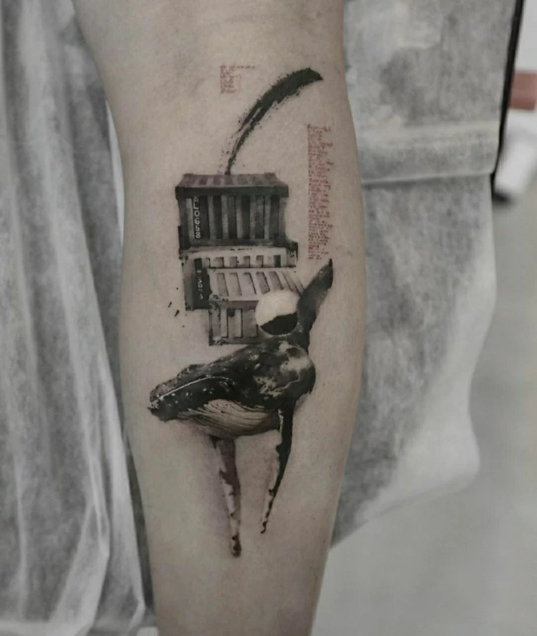 随意洒脱的水墨纹身图片9张