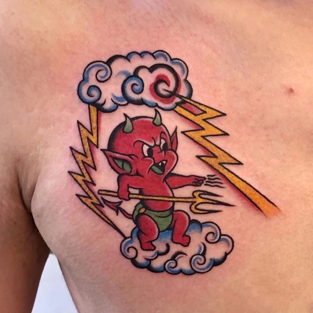 9张中国风的oldschool纹身图片