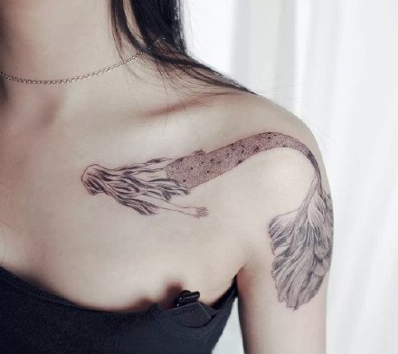 9张漂亮的美人鱼主题纹身图片