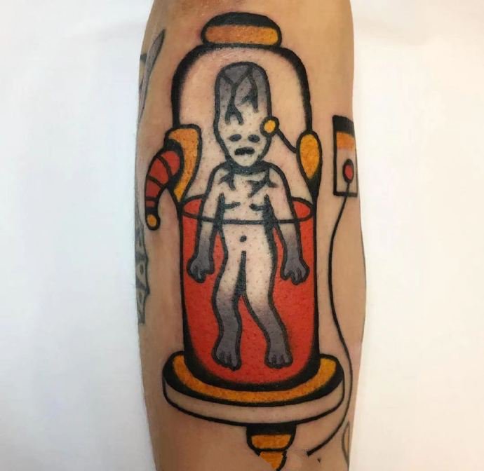 一组丑萌丑萌的oldschool纹身图片