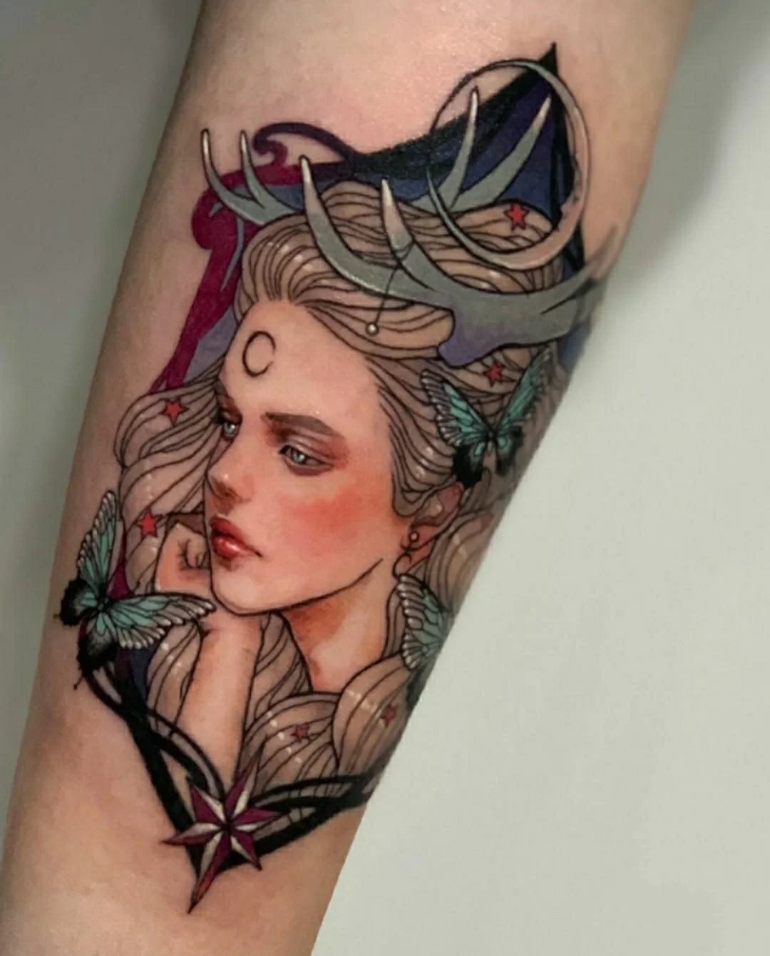 可爱少女心的9张女生漫画纹身图片