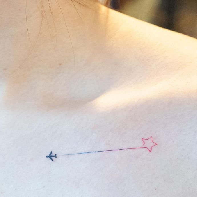 9张简单不过时的小清新线条纹身图片