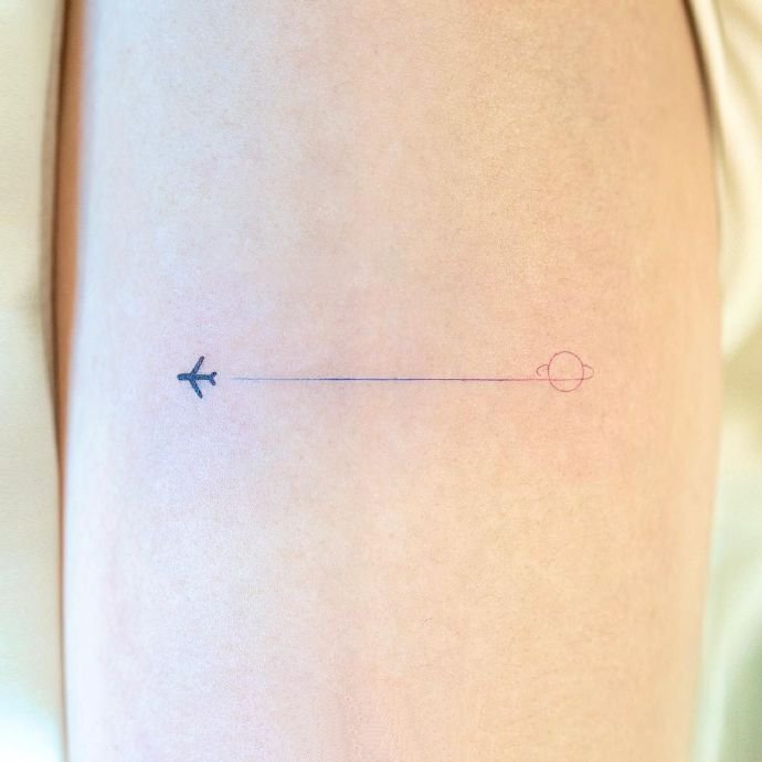 9张简单不过时的小清新线条纹身图片