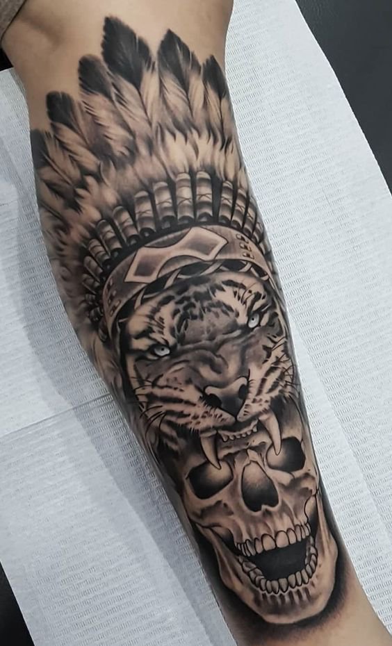 9张写实的印第安纹身图片