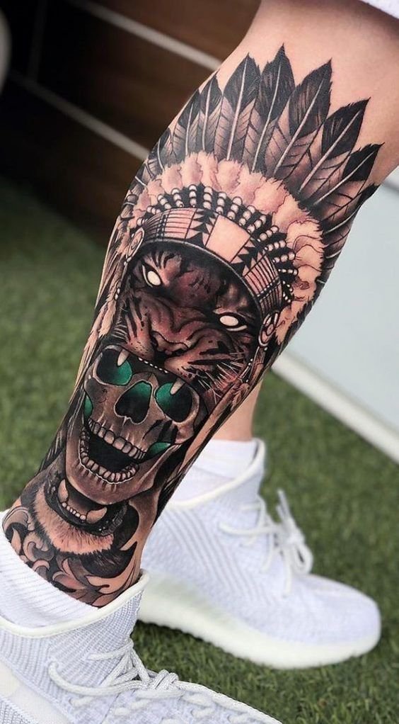9张写实的印第安纹身图片