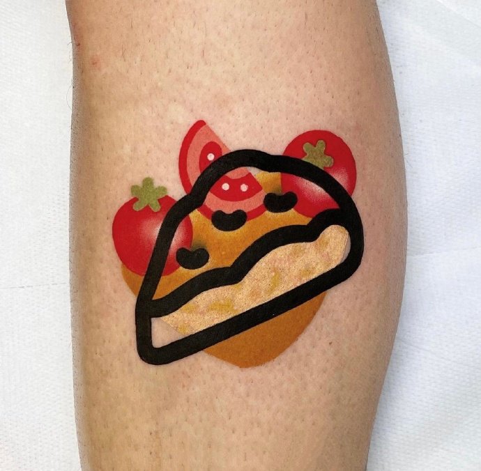 粗线条与大色块碰撞的彩色纹身图片9张