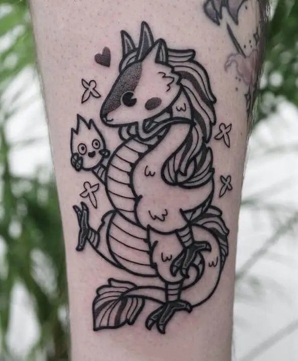 一组可爱的黑色卡通纹身图片