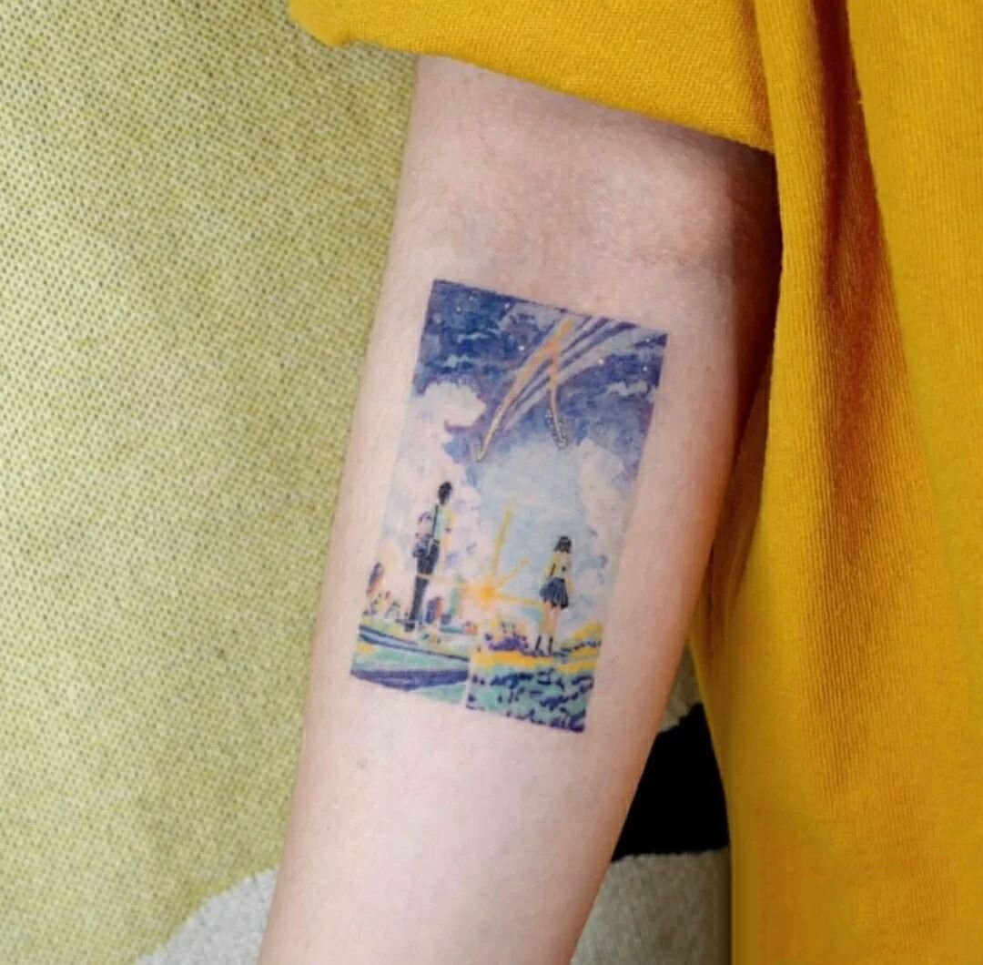 彩色小清新的一组插画纹身图片