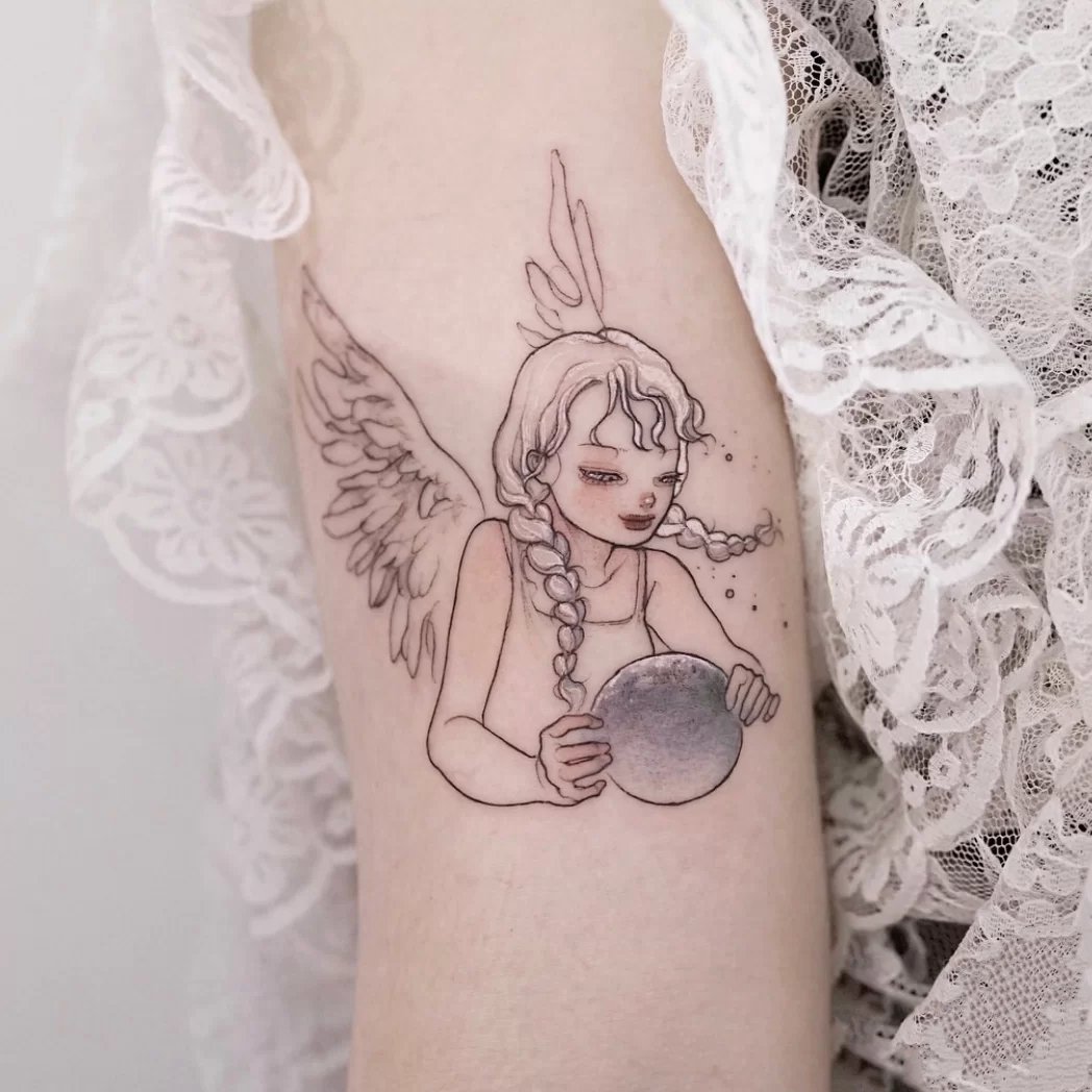 一组精致好看的插画纹身图片