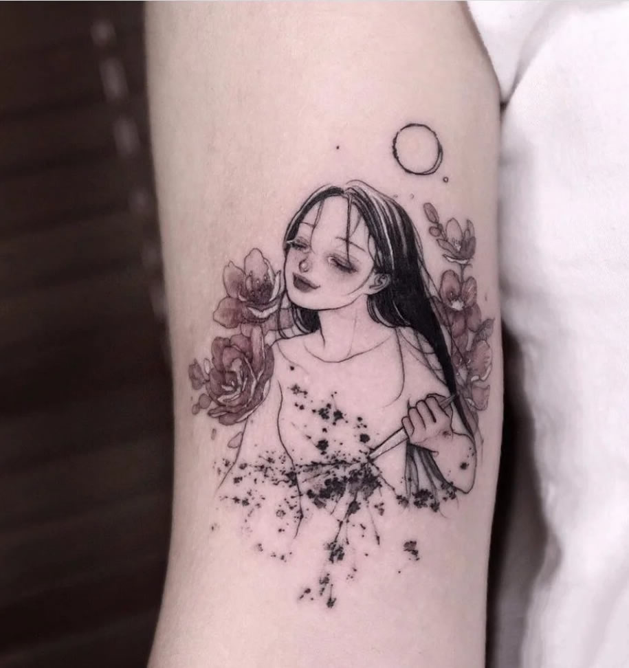 一组精致好看的插画纹身图片