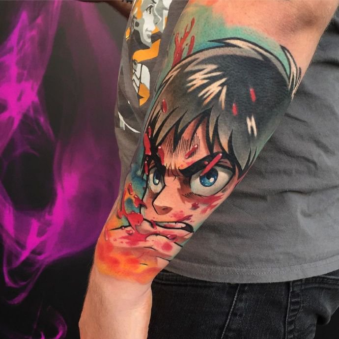 色彩丰富的9张卡通动漫纹身图片