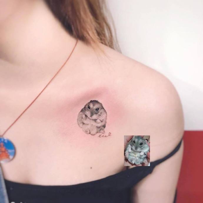 一组可爱的小清新宠物纹身图片