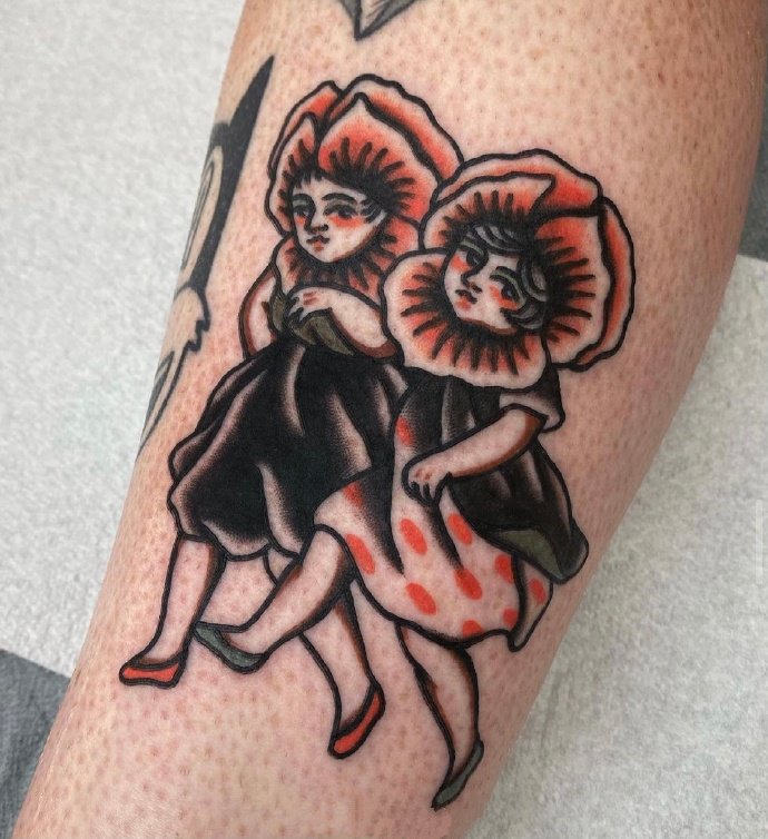 一组复古彩色的oldschool纹身图片