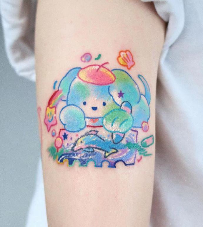 9张色彩丰富的卡通彩色纹身图片