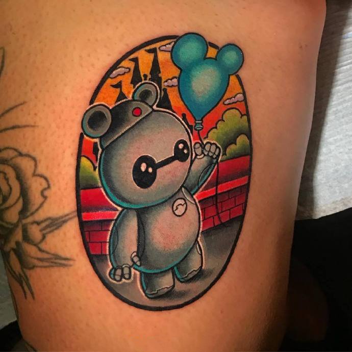 9张newschool风格的腿部动漫纹身图片