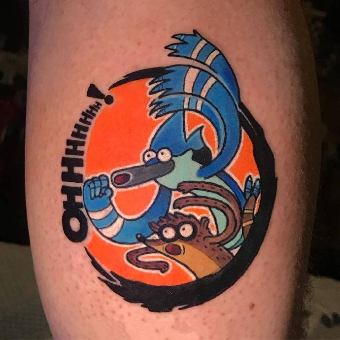 9张newschool风格的腿部动漫纹身图片