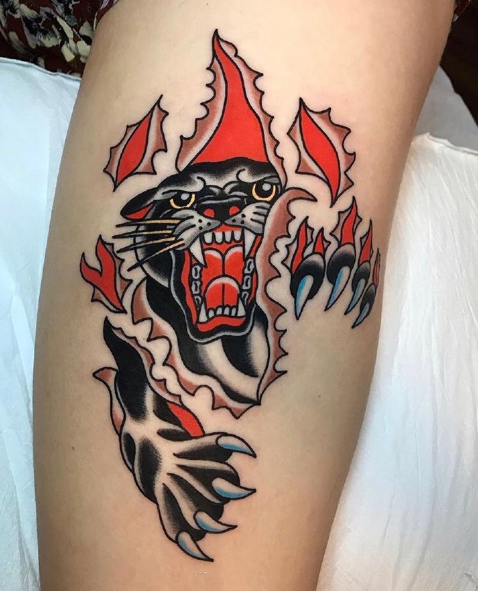 9张趣味的彩色oldschool纹身图片