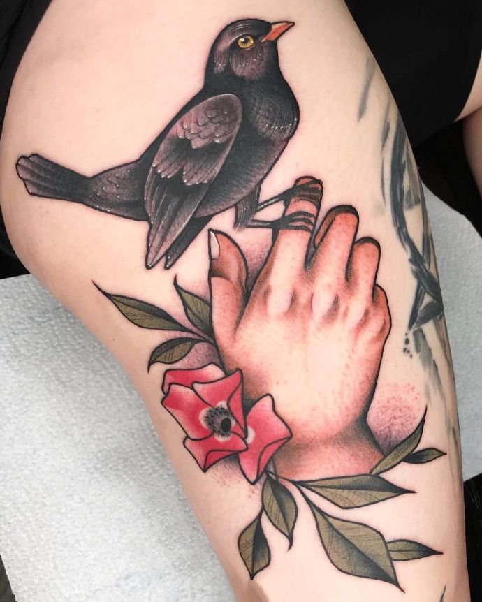 一组大胆写实的newschool纹身图片