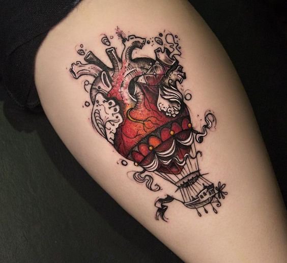 9张好看的彩色热气球纹身图片