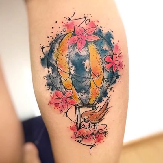 9张好看的彩色热气球纹身图片