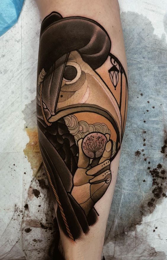 让人又敬又惧的9张鸟嘴医生纹身图片