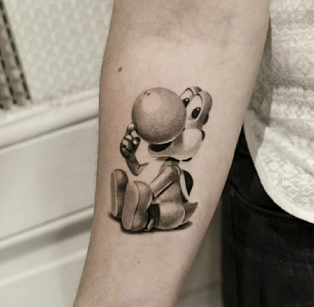 9张带有童年回忆的写实纹身图片