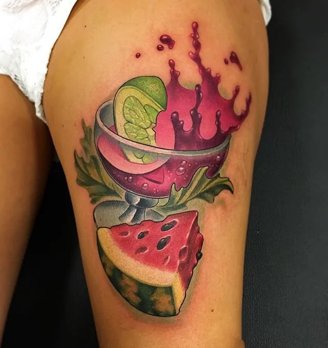 9张适合夏天的彩色饮料纹身图片