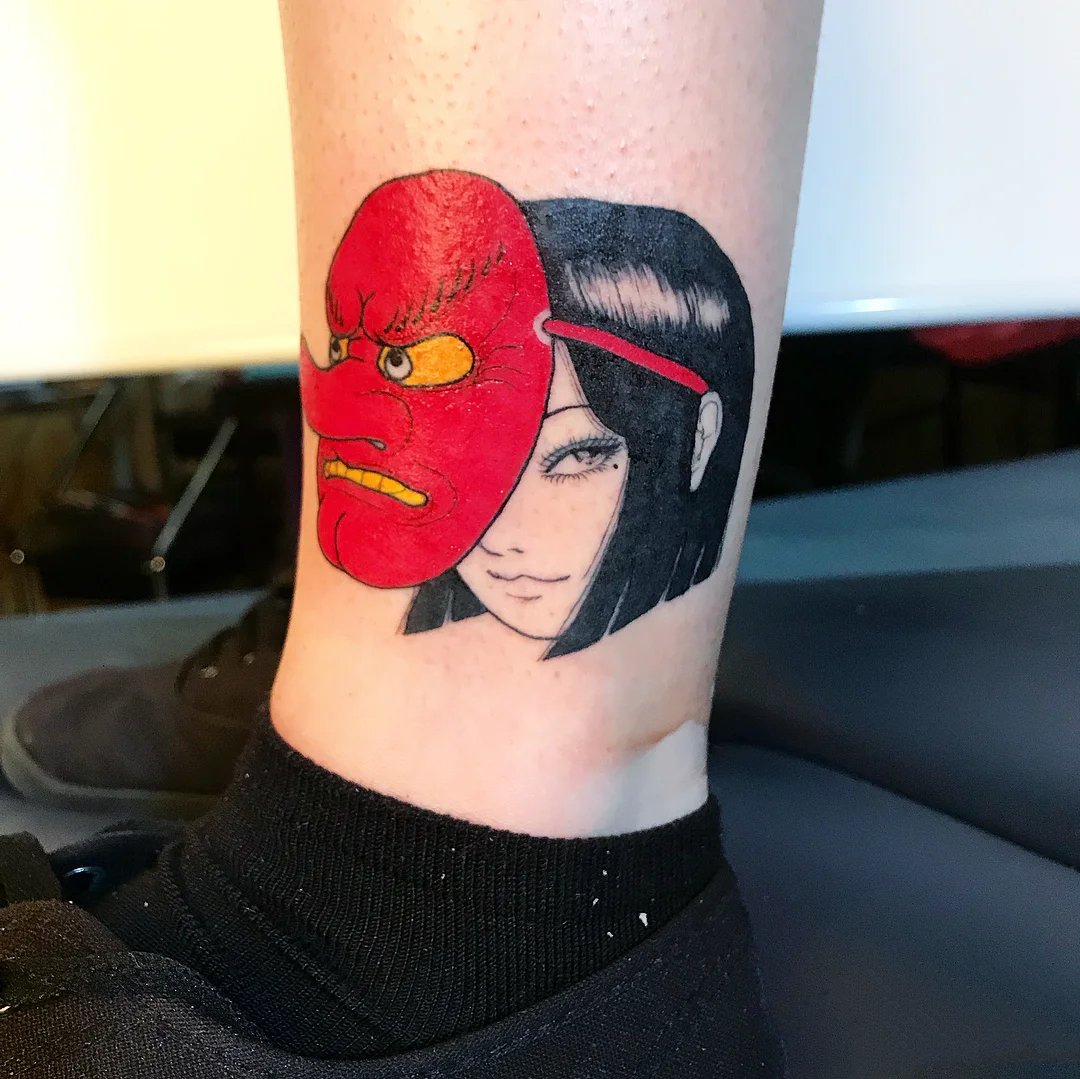 9张漫画里的日式富江女孩纹身图片