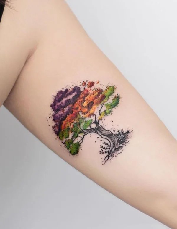 盎然多姿的9张大树纹身图片