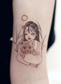 呼声超高的一组少女纹身图片