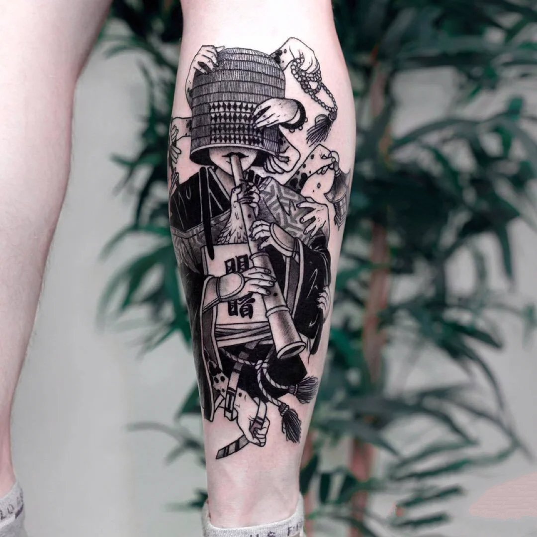 透露着一股诡异气息的日式纹身图片