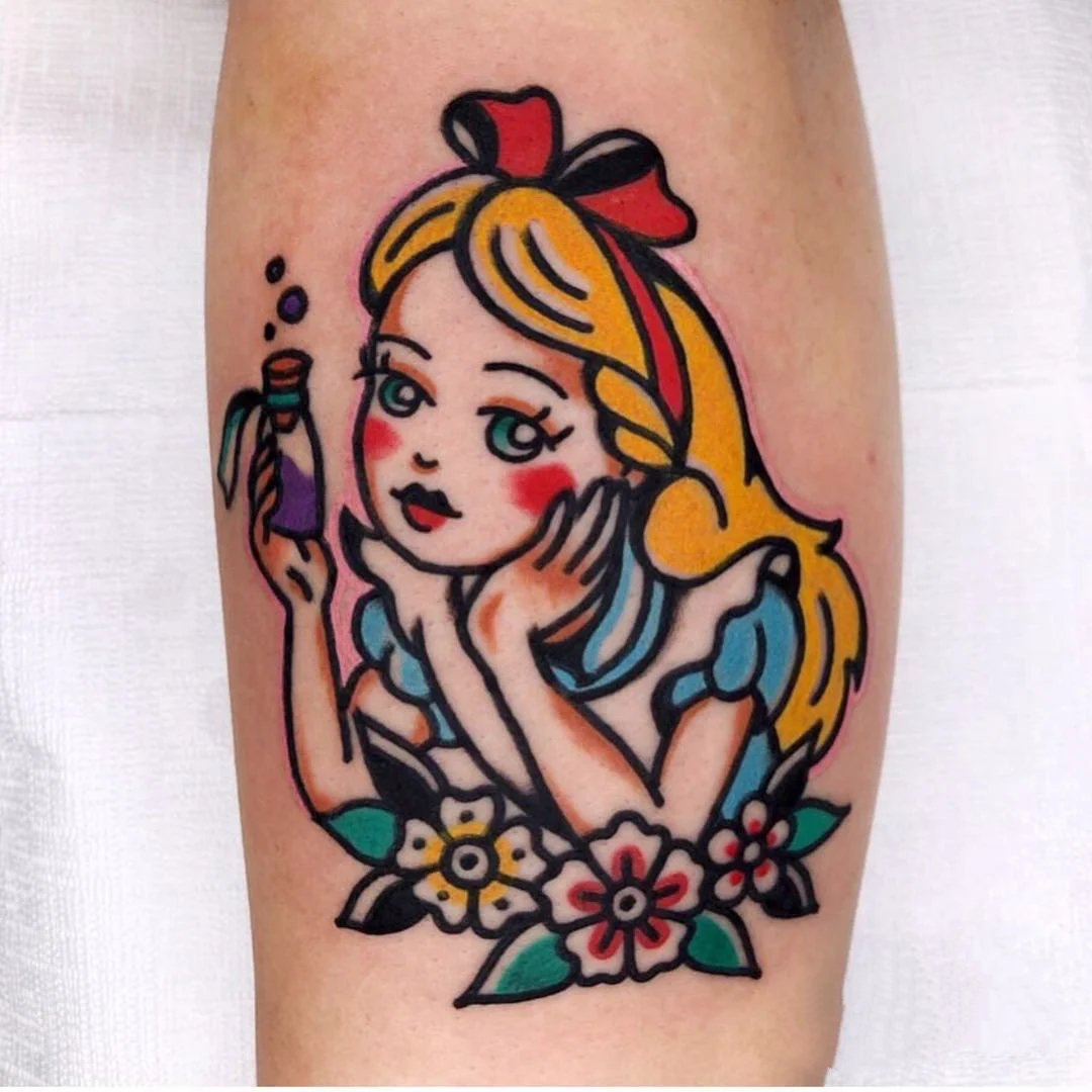 一组oldschool风的卡通纹身图片