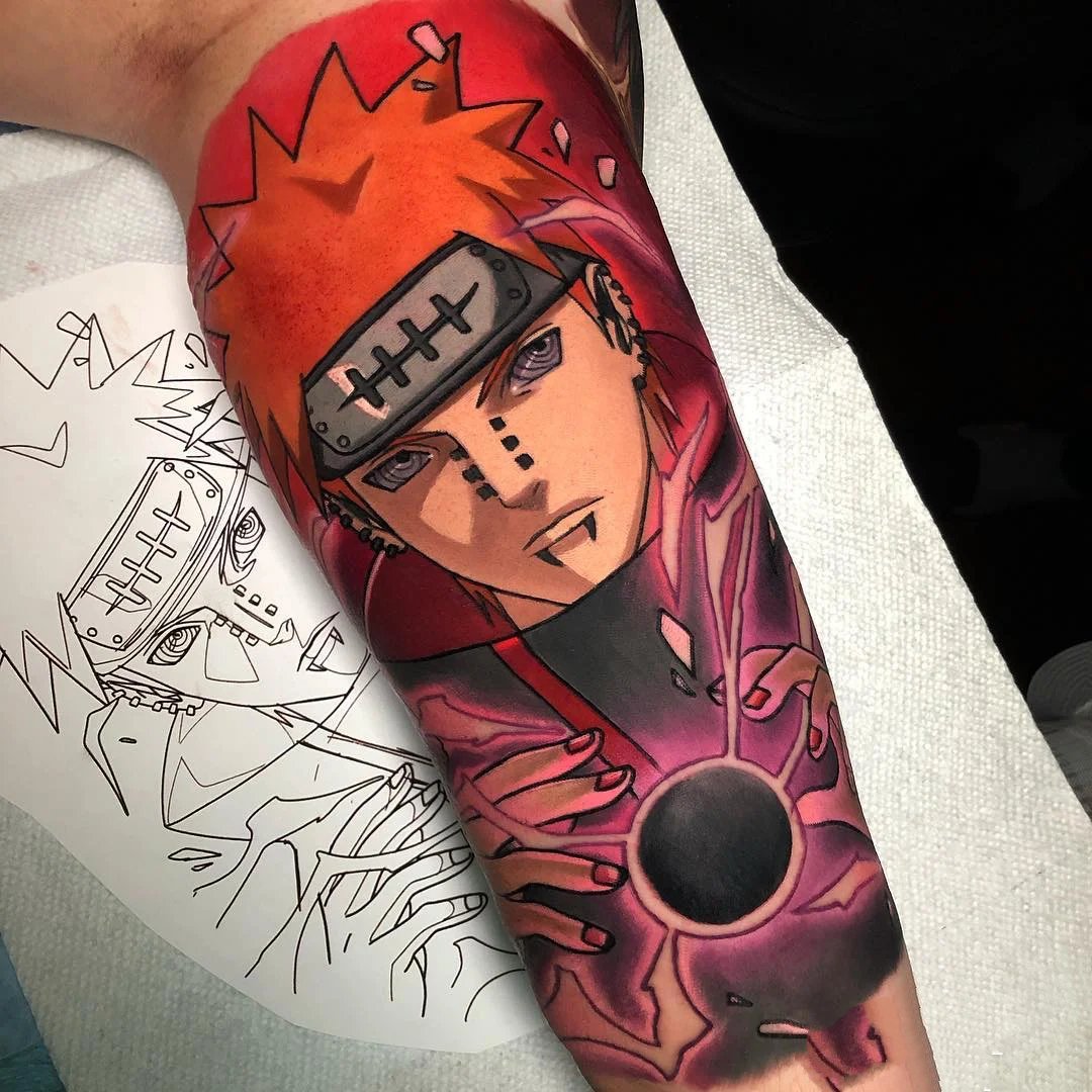 一组彩色动漫火影忍者纹身图片
