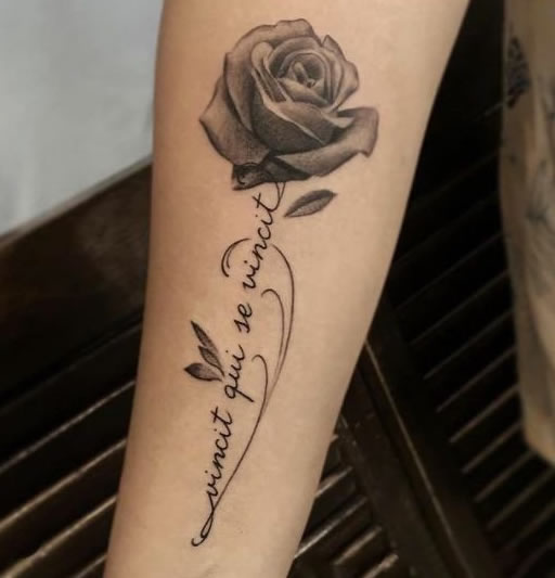 性感好看的一组玫瑰纹身图片