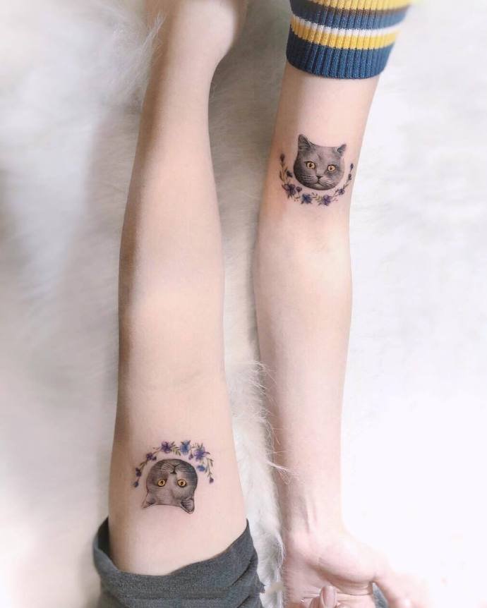 9张陪伴人类的萌宠纹身图片