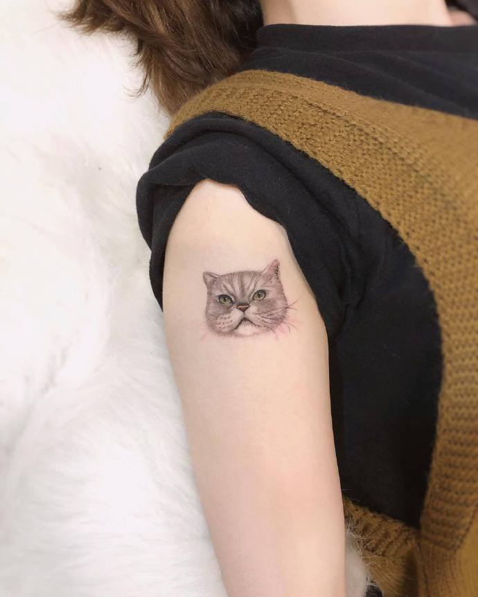 9张陪伴人类的萌宠纹身图片