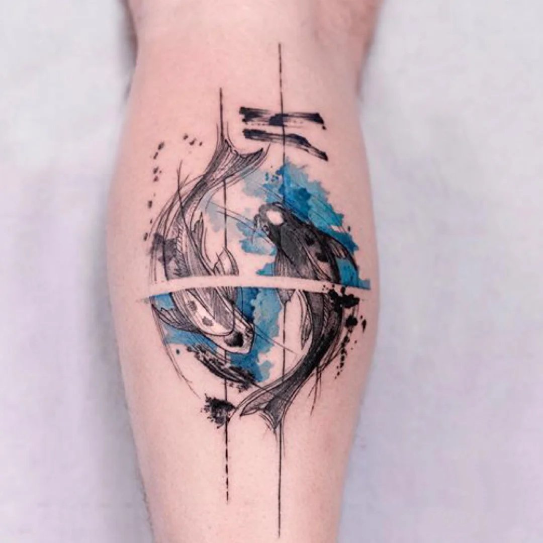水彩风的一组好看纹身图片推荐