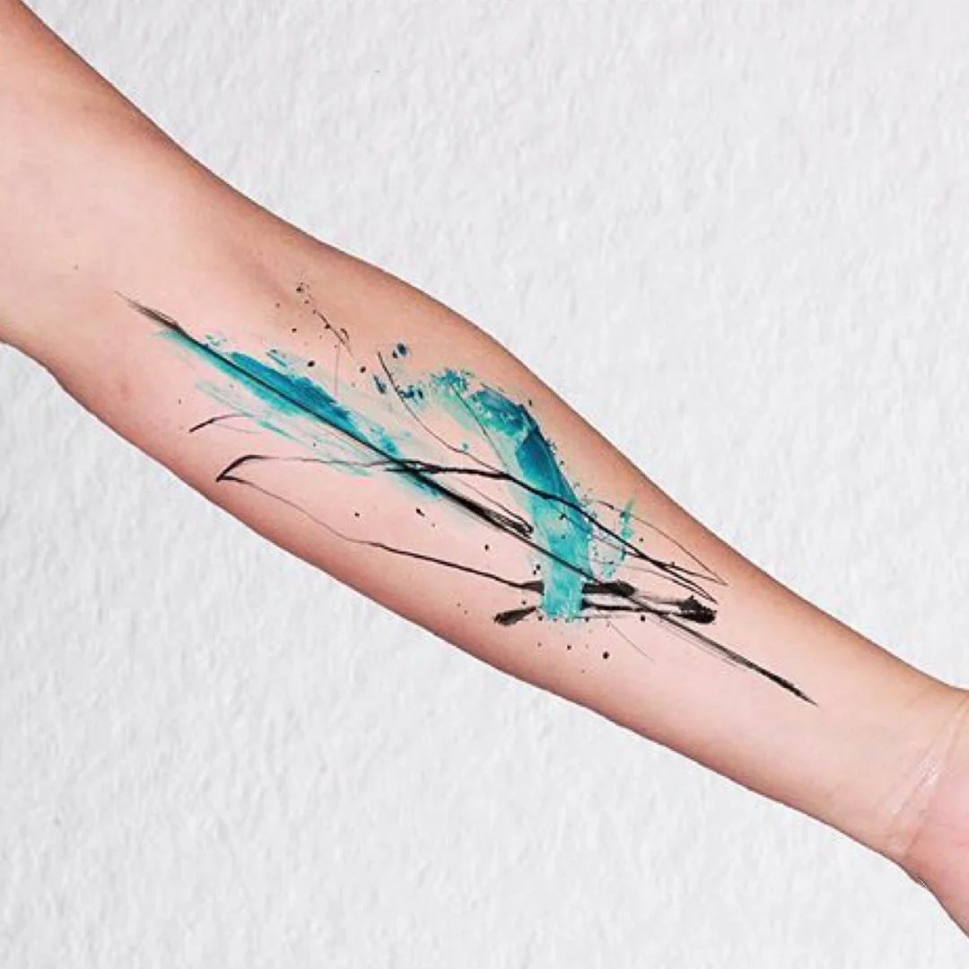 水彩风的一组好看纹身图片推荐