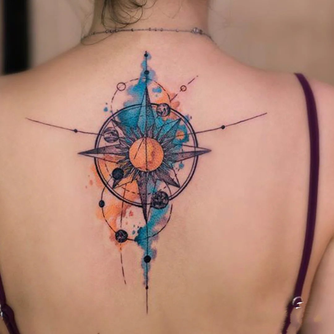 水彩风的一组好看纹身图片推荐