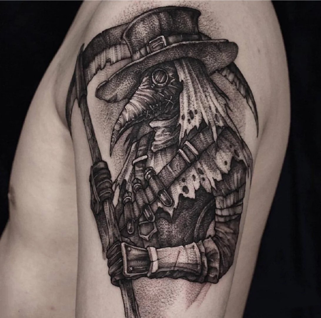 一组黑灰色的创意欧美纹身图片