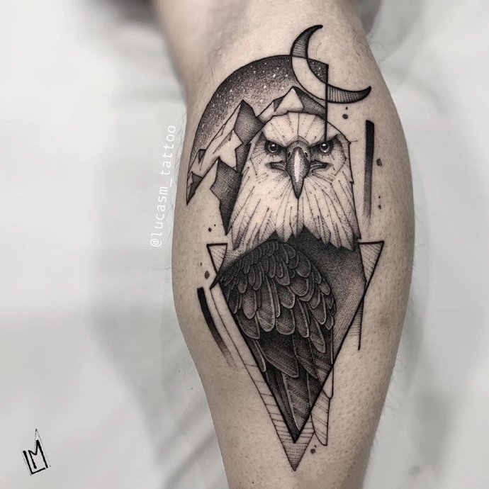 干净简洁的9张黑灰动物纹身图片